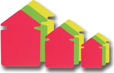 Produktbild von Folia Werbesymbol 300g/m² Pfeil 12cm, doppelseitig, leuchtrot (20er Pack)