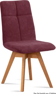 Produktbild von Esszimmerstuhl drehbar (4er-Set) Dorea 47x92x60 Eiche geölt/Marsala