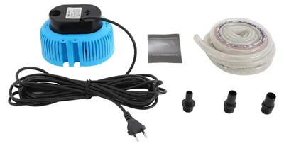 Immagine prodotto di Pompa per coperture di piscine - Pompa sommergibile - 3000 litri/ora - Portata massima: 3,2 metri - Cavo: 7,5 metri - Tubo flessibile: 5 metri - Grado di protezione: IPX8 - Colore: blu