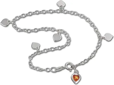 Image de SilberDream Chaîne de cheville 23cm Femme 925 Bijoux en argent coeur argent brun SDF2013Y
