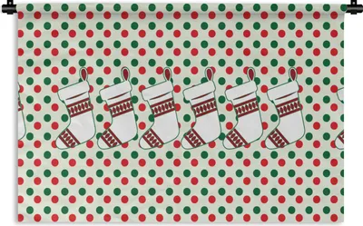 Produktbild von MuchoWow® Wandteppich Wandbehang Weihnachten - Muster - Vintage 60x40 cm Tapisserie Dekoration Wandtuch - Wanddekorationen