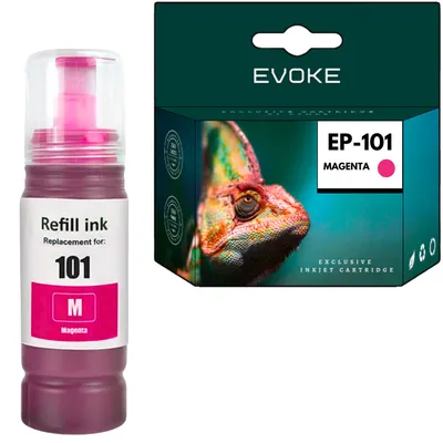 Obrázek produktu pro Kazeta Evoke pro tiskárnu Epson 101, barva: magenta, objem: 70 ml, kompatibilní s modely MFC-J2340DW, MFC-J3540DW a MFC-J3940DW