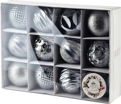 Image de Boules de Noël en plastique « Père Noël violet » Ø 6 cm, argentées, lot de 12