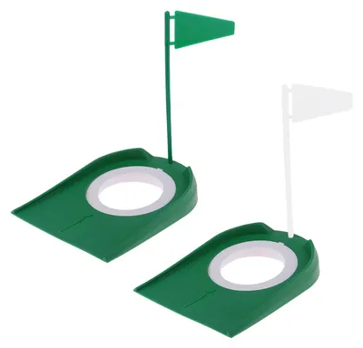 Produktbild von Golfmatte für das Puttspiel – Putt-Becher – Verstellbarer Öffnung und Fahne – 2 Stück – Für Innen- und Außenbereich