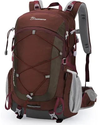 Productafbeelding van Wandelrugzak 25L, 40L, voor heren en dames, geschikt voor trekking en wandelen, kleur: granatrood (40 liter)