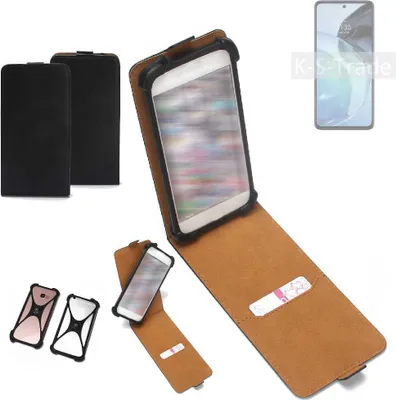 Produktbild von K-S-Trade Handyhülle Schutzhülle kompatibel mit Motorola Moto G72 Hülle Case Cover Flip Style Bumper schwarz 1x