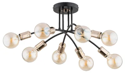 Zdjęcie produktu dla Lampa sufitowa LANTI czarno-złota 8xE27x15W metal wym:26x58x58cm IP20 Alfa