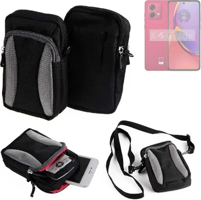 Produktbild von K-S-Trade Holster Schutz Hülle kompatibel mit Motorola Moto G84 5G Handy Hülle Gürteltasche Umhängetasche mit Zusatzfach schwarz