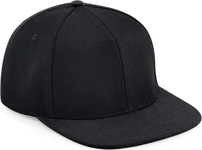 Immagine prodotto di Beechfield B661 | Original Flat Peak 6 Panel Snapback Cap - Colore: Nero/Nero - Taglia: Taglia unica