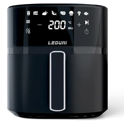 Heißluftfritteuse 6 l 1700 W Touchpanel 80–200 °C schwarz
