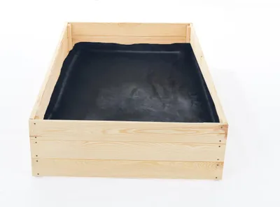 Image de Boîte de jardin potager - boîte de culture - 120x80x27 cm - bois - avec bâche de sol