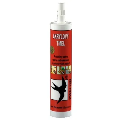 A tube of acrylic sealant on a white background.