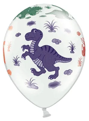Dino-Ballons, 6 Stück, Latex, weiß, für Party