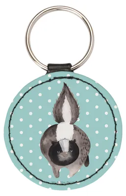 Produktbild von Mr. & Mrs. Panda Schlüsselanhänger Stinktier Angriff - Türkis Pastell - Geschenk, anhänger für schlüssel, Wildtier, Skunk, Stinker, wütend, mini, Taschenanhänger