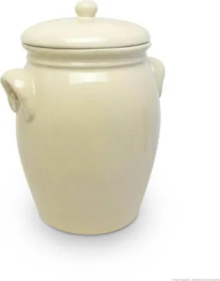 Produktbild von KERAZO Rumtopf 5,0 Liter aus Steinzeug Keramik BEIGE - Mehrzwecktopf Einlegetopf