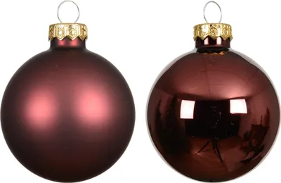 Produktbild von Weihnachtskugeln Glas 8cm 6 Stück - Kastanienbraun