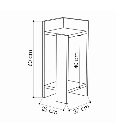 Produktbild von DECORTIE Elos Modern Nachttisch Linkes Modul Travertinfarbe 27 x 25 x 60 cm
