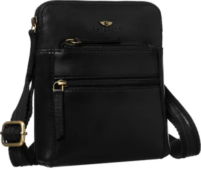 Obrázek produktu pro Peterson pánská kožená crossbody taška černá 19x17 cm