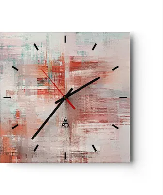 Produktbild von Wanduhr - Quadrat - Glasuhr - Verschwommen Abstraktion Modern - 30x30cm - Schleichendes Uhrwerk - Lautlos - zum Aufhängen bereit - Dekoration Modern - Wanddekoration aus Glas - C3AC30x30-4790