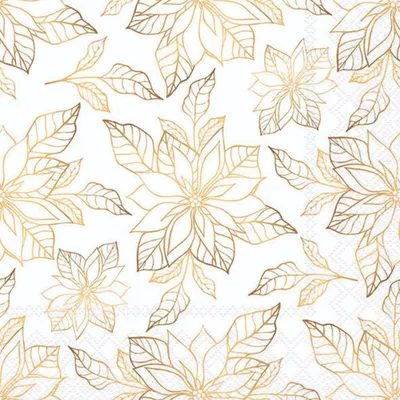 Produktbild von Weihnachten Servietten 33x33 cm 3-lagig 20 Servietten Poinsettia outline gold