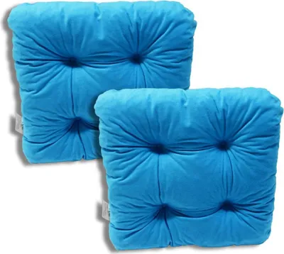 Immagine prodotto di 2-Pack cuscini trapuntati per sedia blu 38x38x8 cm - 1331 sedute eleganti