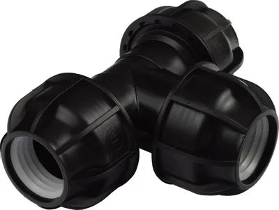 Produktbild von Agora-Tec®  PE Fitting T-Stück 40 mm x 40 mm x 40 mm für PE-Rohr 40 mm SCHWARZ