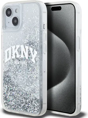 Produktbild von DKNY, Hülle für iPhone 15 Liquid Glitter Arch Logo flexibel, Transparent