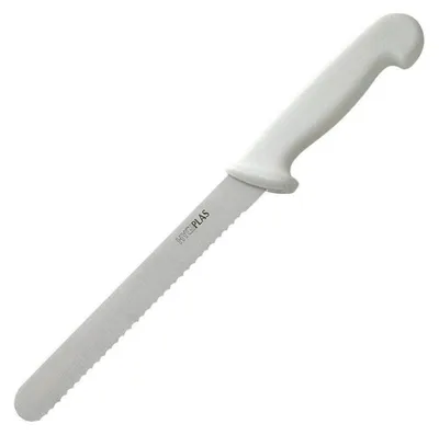 Brotmesser 20 cm, Edelstahl, Nylongriff, weiß, spülmaschinengeeignet