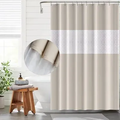 Produktbild von Der Duschvorhang ist schimmelresistent, wasserdicht, antibakteriell, leicht zu reinigen und hat die Maße 180 x 180 cm.