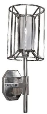 Immagine prodotto di Casa Padrino lampada da parete argento / bianco 24 x 24 x h. 52 cm - Lampada da parete per hotel e ristoranti
