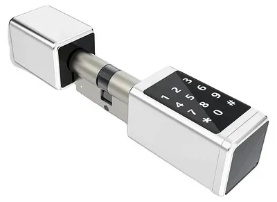 Zdjęcie produktu dla Inteligentny zamek do drzwi, wodoodporny (IP65), łączność Bluetooth, biały, 30 mm oraz 30–60 mm