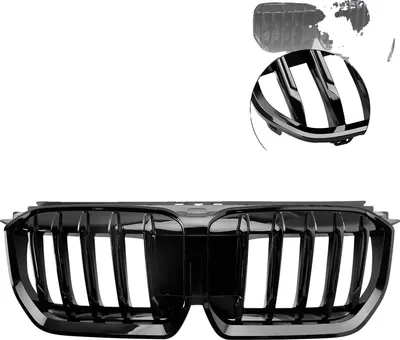 Produktbild von Frontgrill, ABS-Kunststoff, glänzend schwarz, vordere Platzierung, kompatibel mit BMW X1 U11 U12, 100% brandneu