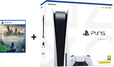 Produktbild von Sony Playstation 5 Disc Edition mit Hogwarts Legacy PS5 Disk Blu-Ray Laufwerk