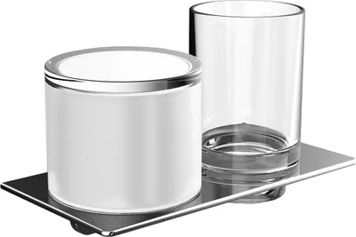 Image de Distributeur de savon liquide et porte-verre emco art, chromé, 163100102
