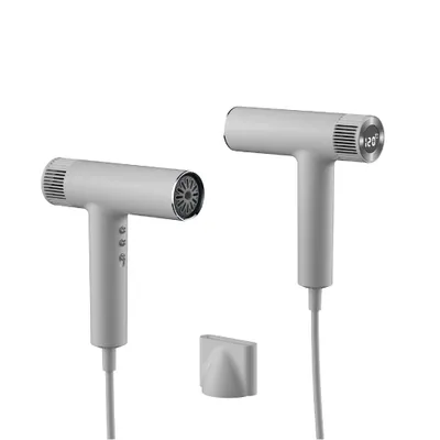 Produktbild von Haartrockner Ionen 1500W Schnelles Trocknen Fön 3 Heizstufen LED Anzeige Geräuscharm Superleicht Grau/Weiß