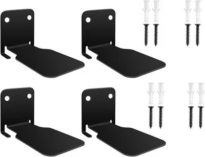 Produktbild von Schwarze Bücherregal - Wandmontage - 4 Stück - Metall