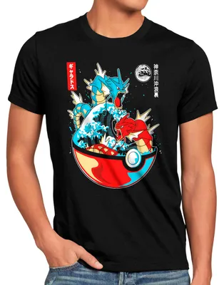 Produktbild von BaumwolleCloud Gyarados Wave Herren T-Shirt monster game online