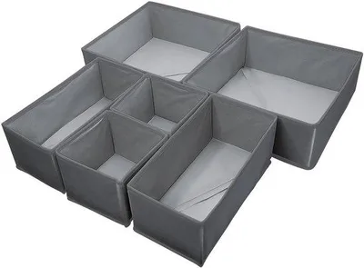 Immagine prodotto di Organizer per vestiti, grigio scuro, 6 pezzi, pieghevole, per camera da letto