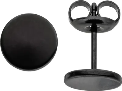 Produktbild von JOBO Ohrstecker Studs 8 mm aus Edelstahl schwarz beschichtet Ohrringe