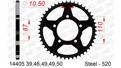 Produktbild von AFAM Kettenrad 14405-39 Hinten Stahl