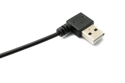 Produktbild von SYSTEM-S USB 2.0 Kabel 100 cm Typ A Stecker zu Mini B Stecker Spirale Winkel in Schwarz