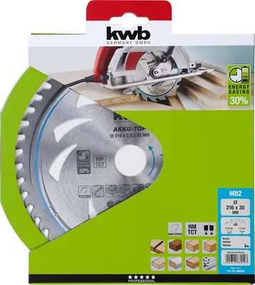 Produktbild von kwb 588254 Hartmetall Kreissägeblatt 216 x 30 x 1.3 mm Zähneanzahl: 48 1 St