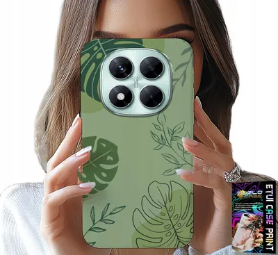 Image de Etui Do Xiaomi Note 15 Pro+ 5G - Zielone Liście Roślinne Wzory Plecki