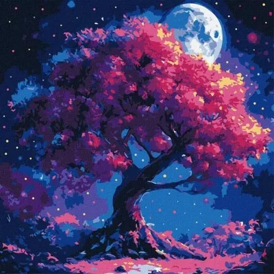 Produktbild von Malen nach Zahlen – Baumkontur 40 x 40 cm
