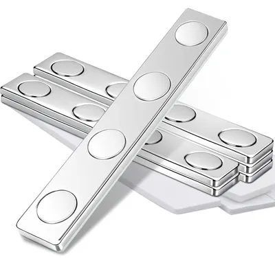 Produktbild von 6 selbstklebende Magnete, starkes Magnetband 58 x 10 x 2 mm, unzerbrechliche selbstklebende Magnete, flaches Magnetband fürs Büro, Neodym-Magnete für die Schule