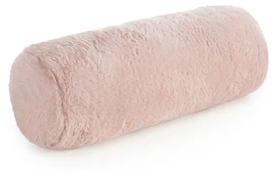 Zdjęcie produktu dla Poduszka wałek NINA 15x45 cm pudrowa welurowa z lamówką