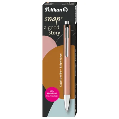Produktbild von Pelikan Kugelschreiber Snap Metalic K10 Kupfer im Etui, Clip, Clip-on-Einziehkugelschreiber, Blau, 1 Stück(e), Medium