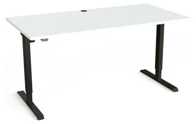 Produktbild von STIER Elektrisch höhenverstellbarer Schreibtisch 501-20 160 x 80 cm Weiß Schwarz