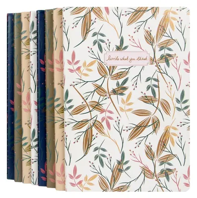 Produktbild von Notizbuch A5 8er Set Fadenheftung Leer 48 Blatt Softcover 4 Farben