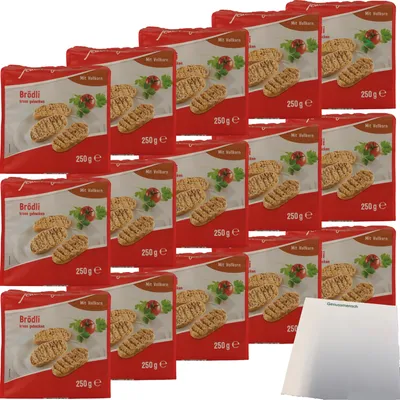 Produktbild von Jeden Tag Brödli Vollkorn kross gebacken VPE (15x250g Packung) + usy Block